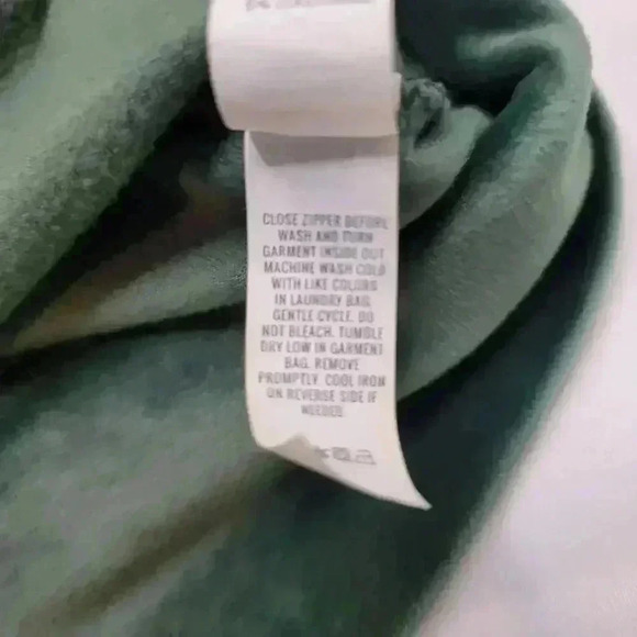 Aerie Offline After Party Velour Jacket Green Womens Large Athleisure Cozy Warm - Picture 4 of 11